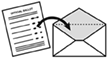 ballot with arrow pointing to put ballot in envelope
